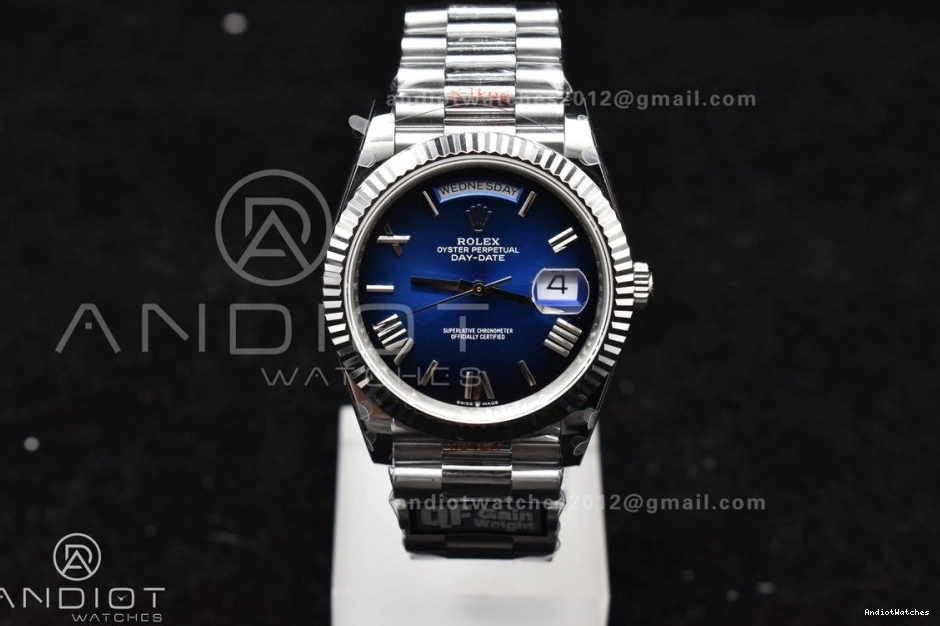 A2836 SS (Gain 40 Steel Black 724 on Edition Bracelet Blue Best Practical 904L Weight) DayDate V4 President Dial QF 1009